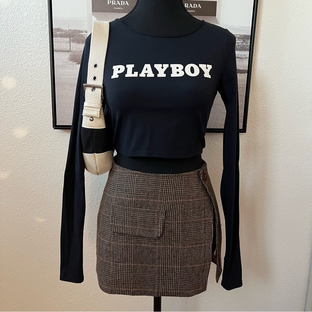 Playboy by Pacsun black crop top